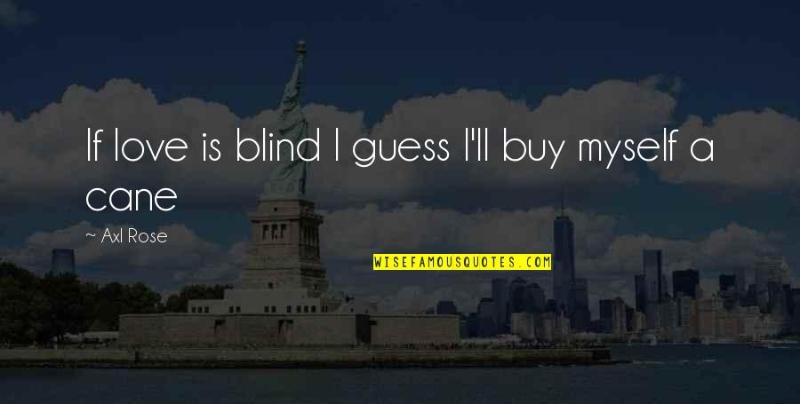 Urns For Dog Quotes By Axl Rose: If love is blind I guess I'll buy