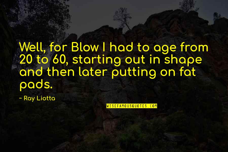 Urperfit Quotes By Ray Liotta: Well, for Blow I had to age from
