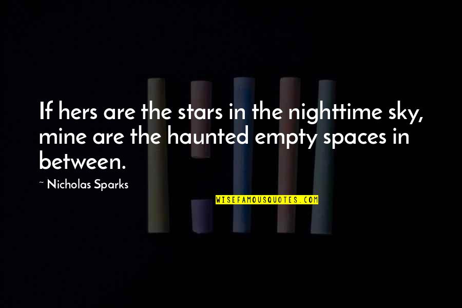 Urpigu Quotes By Nicholas Sparks: If hers are the stars in the nighttime Urpigu Quotes By Nicholas Sparks: If hers are the stars in the nighttime