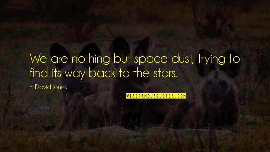Urquijo Moreno Quotes By David Jones: We are nothing but space dust, trying to