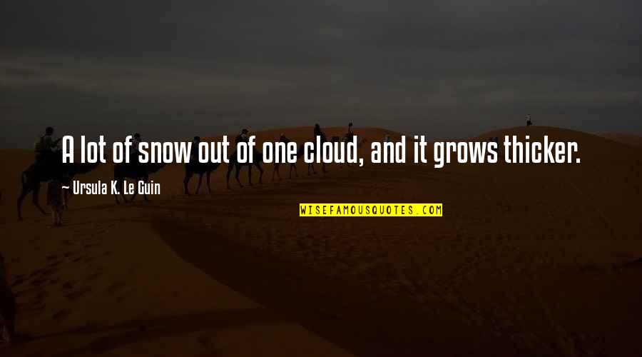 Ursula Quotes By Ursula K. Le Guin: A lot of snow out of one cloud, Ursula Quotes By Ursula K. Le Guin: A lot of snow out of one cloud,