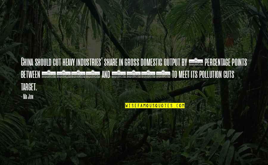 Us And China Quotes By Ma Jun: China should cut heavy industries' share in gross