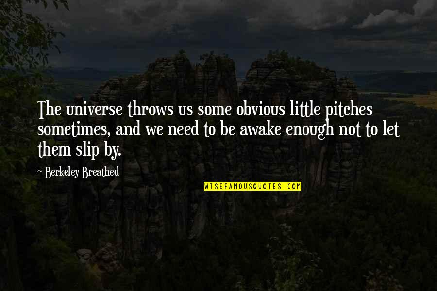 Us And The Universe Quotes By Berkeley Breathed: The universe throws us some obvious little pitches