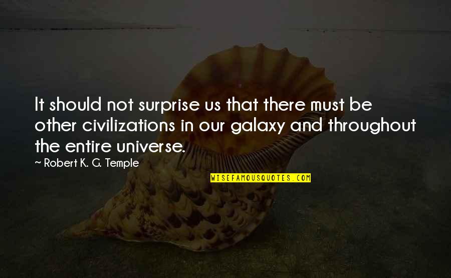 Us And The Universe Quotes By Robert K. G. Temple: It should not surprise us that there must