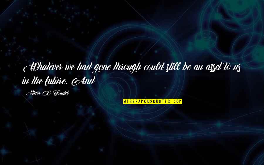 Us In The Future Quotes By Viktor E. Frankl: Whatever we had gone through could still be