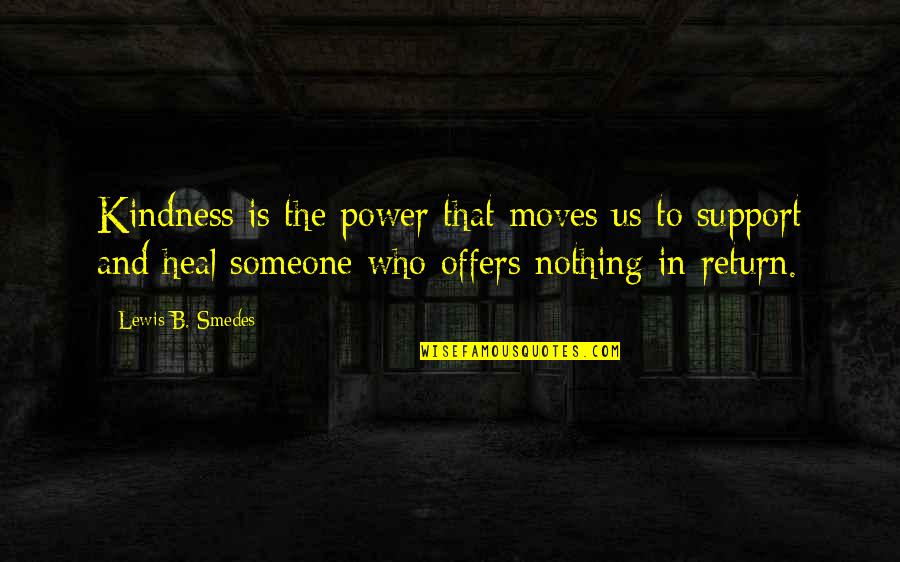 Us Power Quotes By Lewis B. Smedes: Kindness is the power that moves us to Us Power Quotes By Lewis B. Smedes: Kindness is the power that moves us to