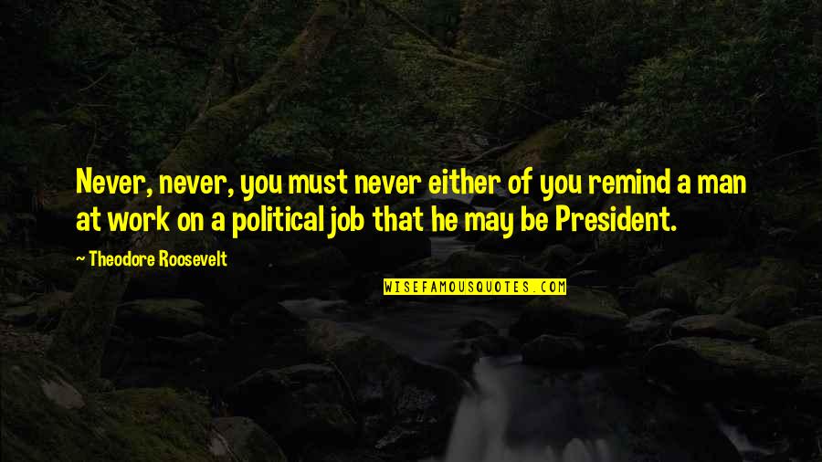 Us President Roosevelt Quotes By Theodore Roosevelt: Never, never, you must never either of you