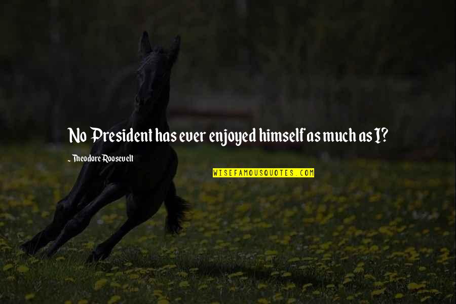 Us President Roosevelt Quotes By Theodore Roosevelt: No President has ever enjoyed himself as much