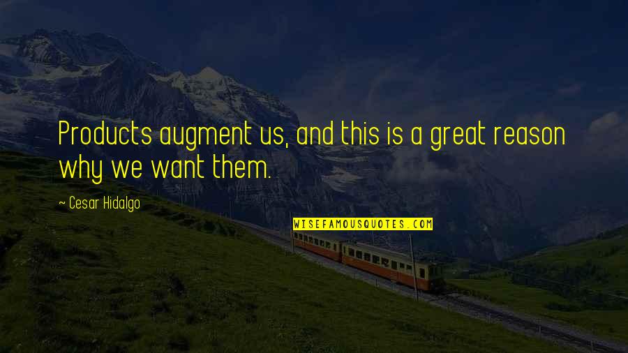 Us Them Quotes By Cesar Hidalgo: Products augment us, and this is a great