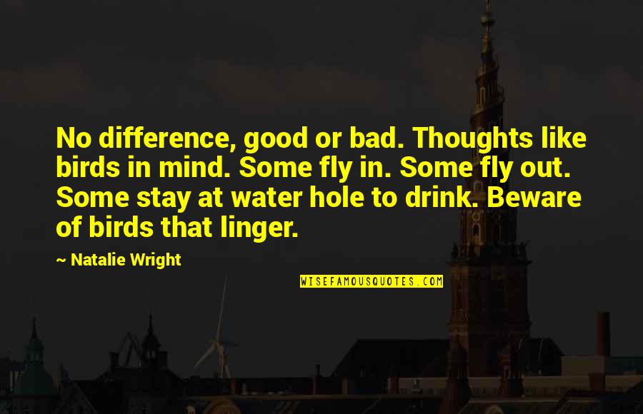Usable Quotes By Natalie Wright: No difference, good or bad. Thoughts like birds