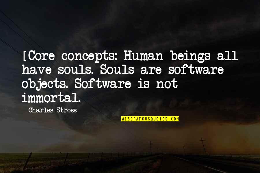 Usandizaga Mendi Mendiyan Quotes By Charles Stross: [Core concepts: Human beings all have souls. Souls Usandizaga Mendi Mendiyan Quotes By Charles Stross: [Core concepts: Human beings all have souls. Souls