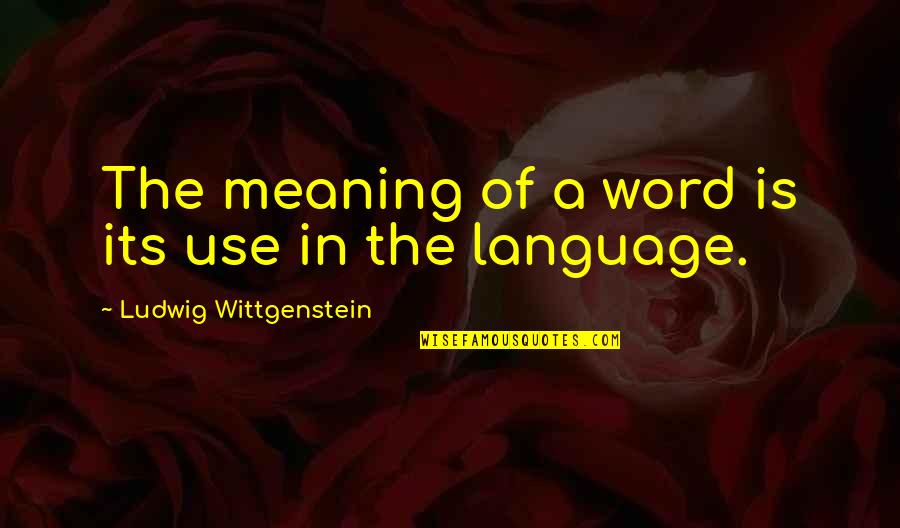 Use Of Language Quotes By Ludwig Wittgenstein: The meaning of a word is its use