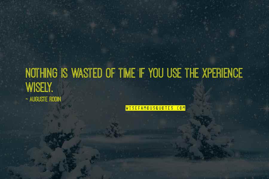 Use Wisely Quotes By Auguste Rodin: Nothing is wasted of time if you use