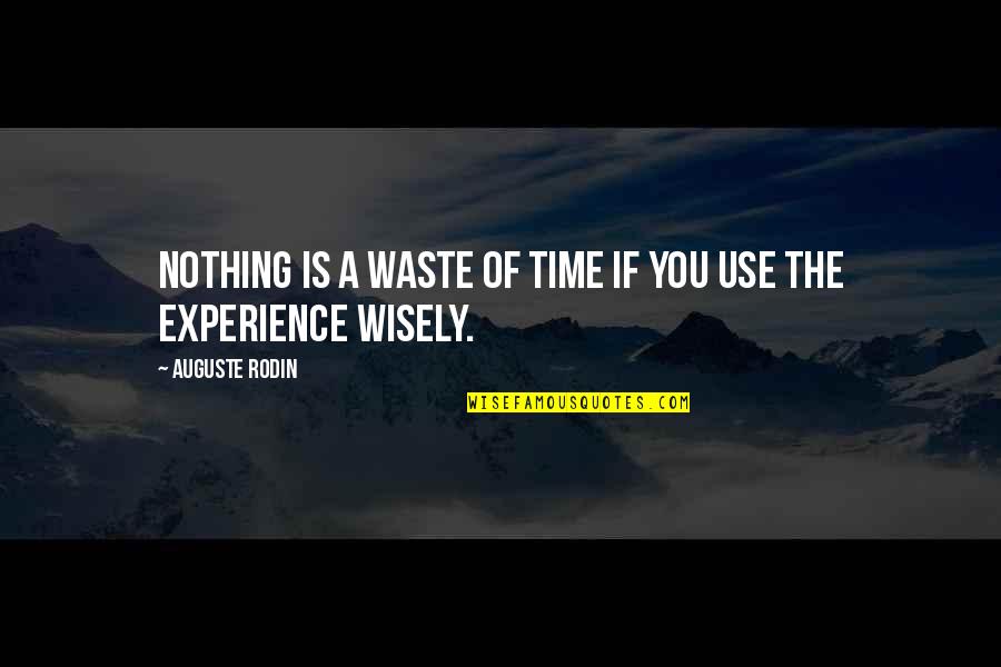 Use Wisely Quotes By Auguste Rodin: Nothing is a waste of time if you