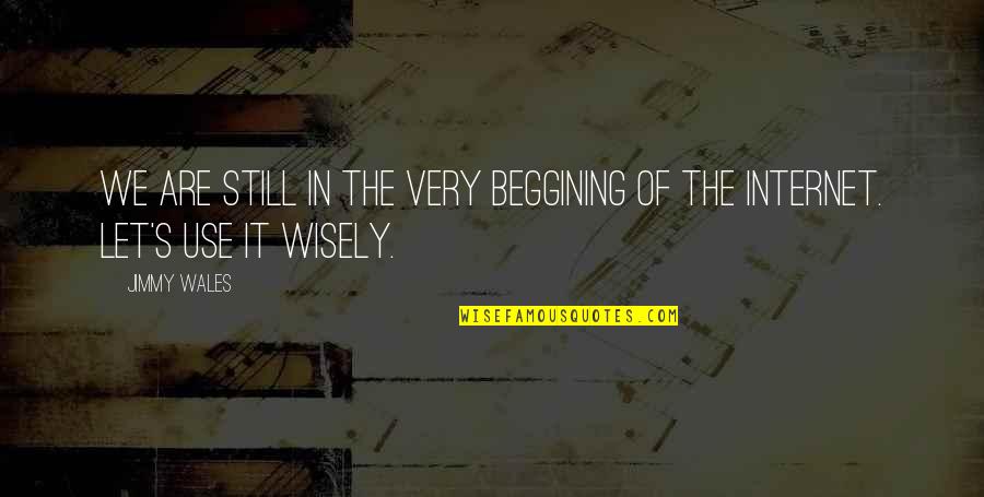 Use Wisely Quotes By Jimmy Wales: We are still in the very beggining of
