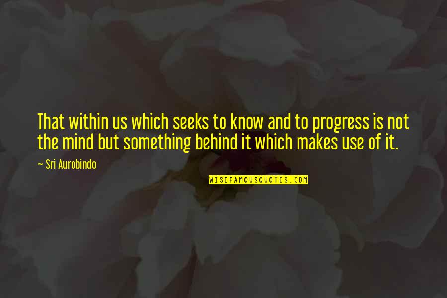 Use Your Own Mind Quotes By Sri Aurobindo: That within us which seeks to know and Use Your Own Mind Quotes By Sri Aurobindo: That within us which seeks to know and