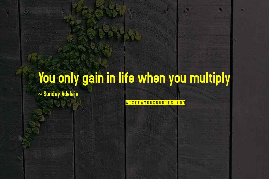 Use Your Tools Quote Quotes By Sunday Adelaja: You only gain in life when you multiply