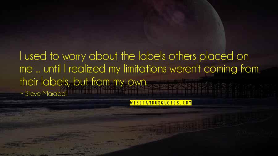 Used By Others Quotes By Steve Maraboli: I used to worry about the labels others