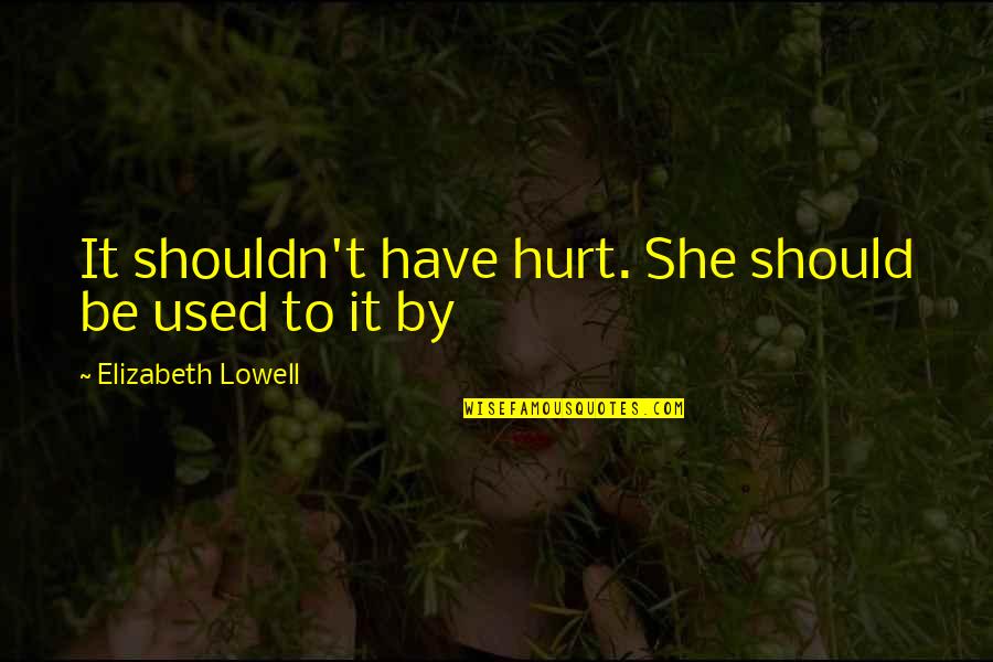 Used To Hurt Quotes By Elizabeth Lowell: It shouldn't have hurt. She should be used