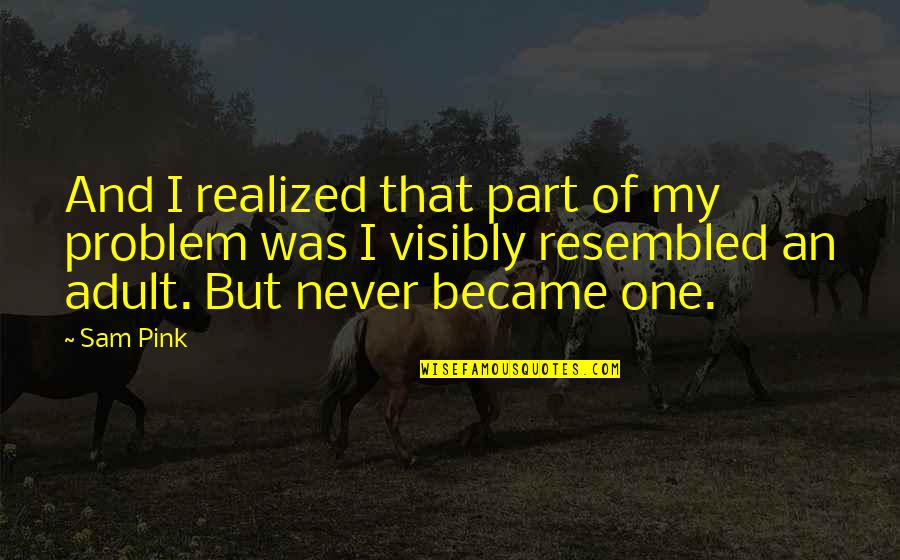 Used To Pain Quotes By Sam Pink: And I realized that part of my problem