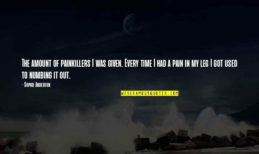 Used To Pain Quotes By Sophie Anderton: The amount of painkillers I was given. Every