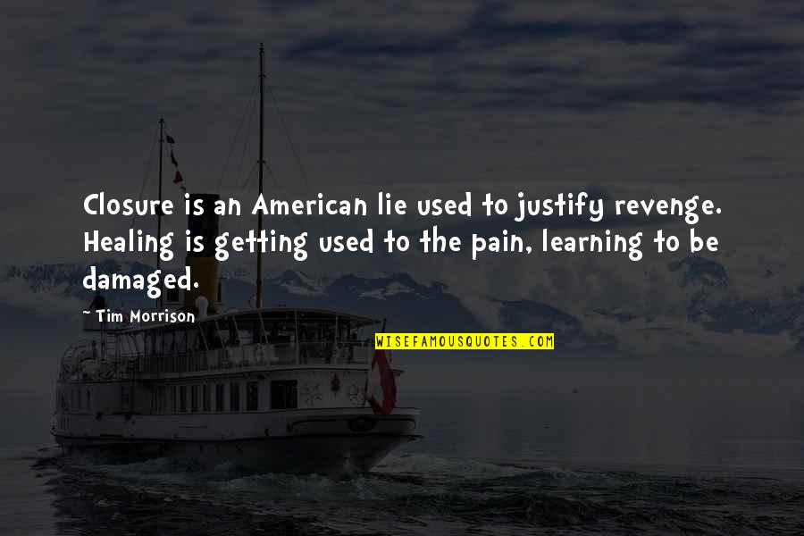 Used To Pain Quotes By Tim Morrison: Closure is an American lie used to justify