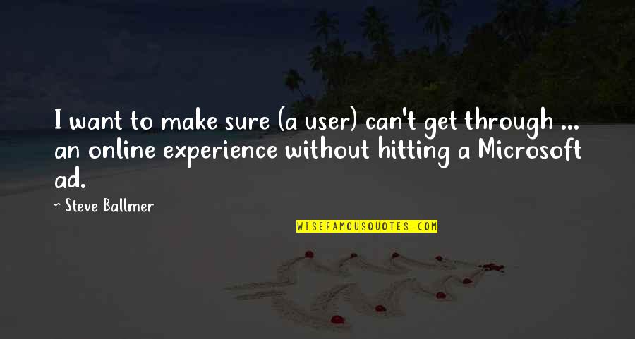User Experience Quotes By Steve Ballmer: I want to make sure (a user) can't