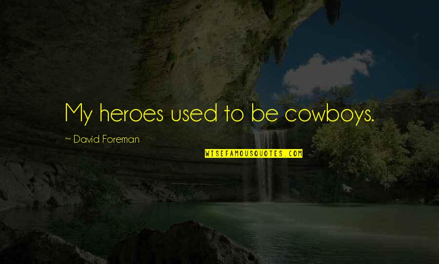 Usestate Quotes By David Foreman: My heroes used to be cowboys.