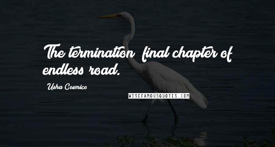 Usha Cosmico quotes: The termination; final chapter of endless road.
