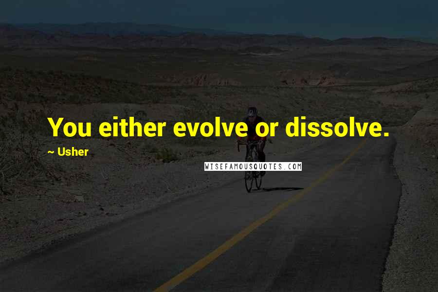 Usher quotes: You either evolve or dissolve.