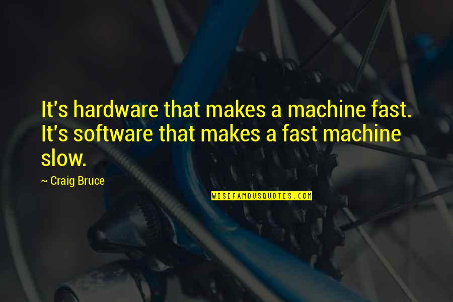 Usher Raymond Facebook Quotes By Craig Bruce: It's hardware that makes a machine fast. It's