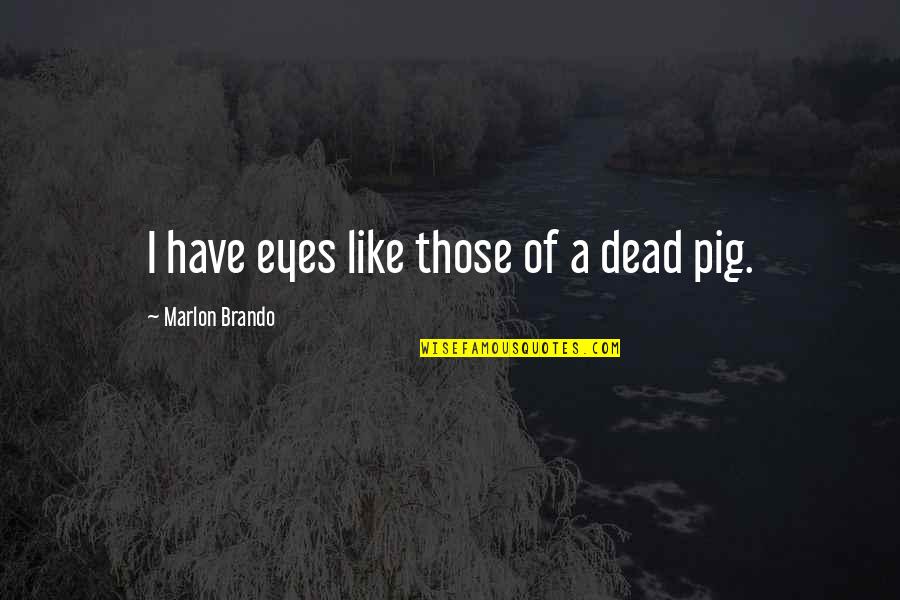 Usiku Quotes By Marlon Brando: I have eyes like those of a dead Usiku Quotes By Marlon Brando: I have eyes like those of a dead