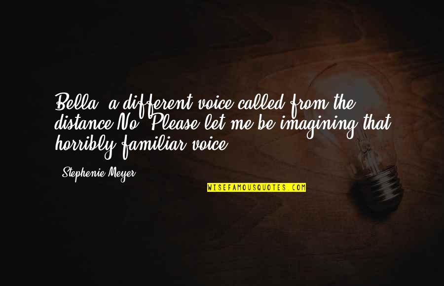 Usile Quotes By Stephenie Meyer: Bella? a different voice called from the distance.No!