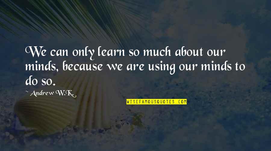 Using Your Own Mind Quotes By Andrew W.K.: We can only learn so much about our