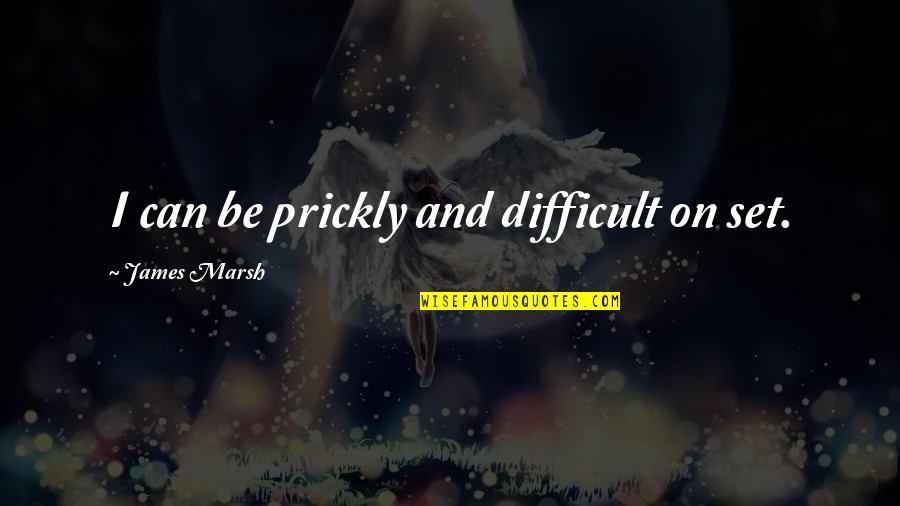 Uspeh Slike Quotes By James Marsh: I can be prickly and difficult on set. Uspeh Slike Quotes By James Marsh: I can be prickly and difficult on set.