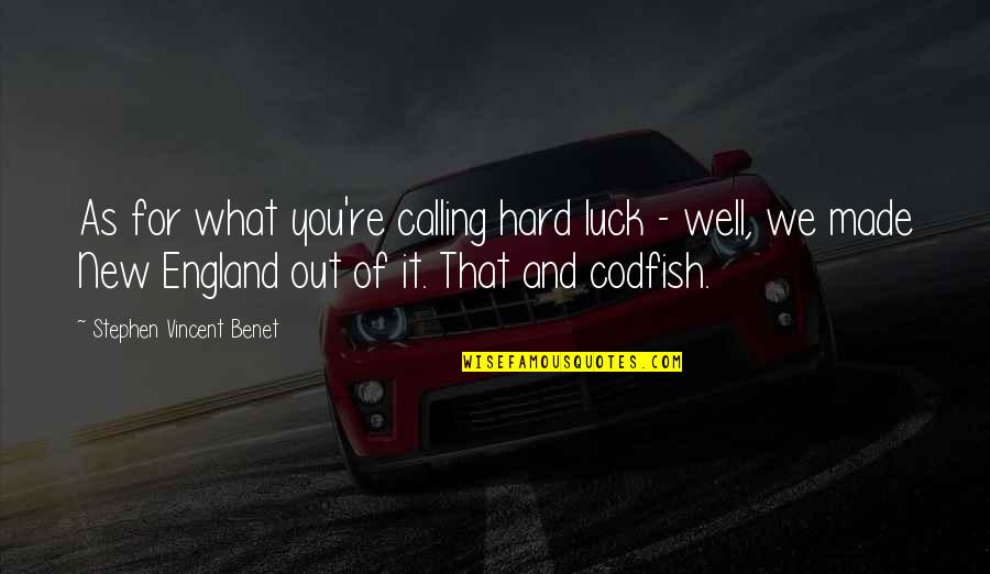 Usque Ad Quotes By Stephen Vincent Benet: As for what you're calling hard luck -