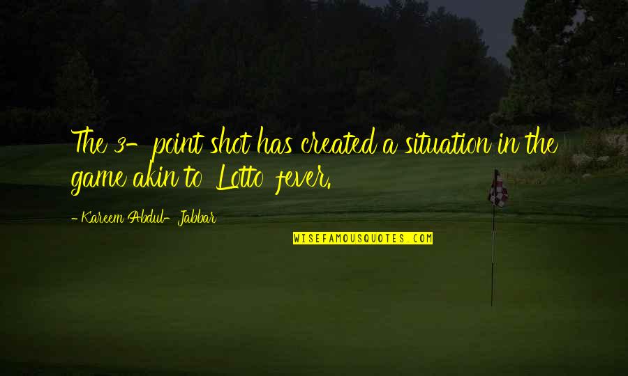 Ussop Quotes By Kareem Abdul-Jabbar: The 3-point shot has created a situation in Ussop Quotes By Kareem Abdul-Jabbar: The 3-point shot has created a situation in