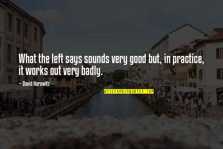 Ustalara Quotes By David Horowitz: What the left says sounds very good but,