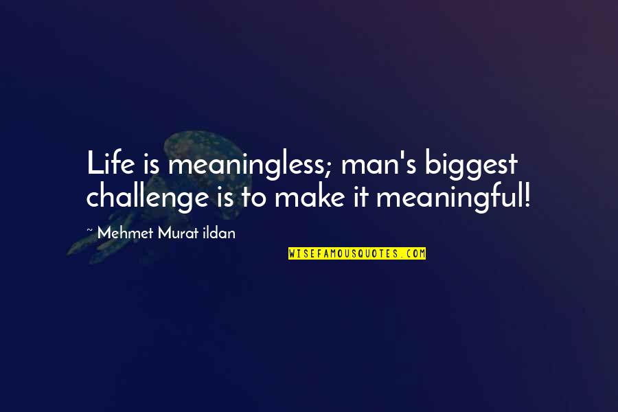 Usurpatory Quotes By Mehmet Murat Ildan: Life is meaningless; man's biggest challenge is to