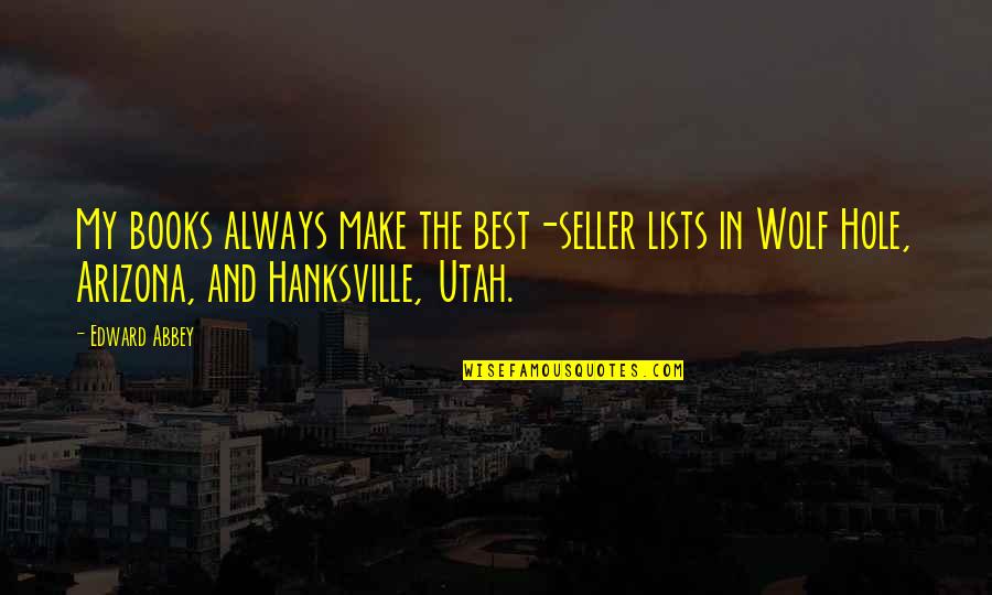 Utah's Quotes By Edward Abbey: My books always make the best-seller lists in