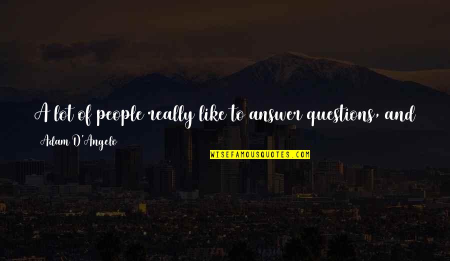 Utako Quotes By Adam D'Angelo: A lot of people really like to answer Utako Quotes By Adam D'Angelo: A lot of people really like to answer