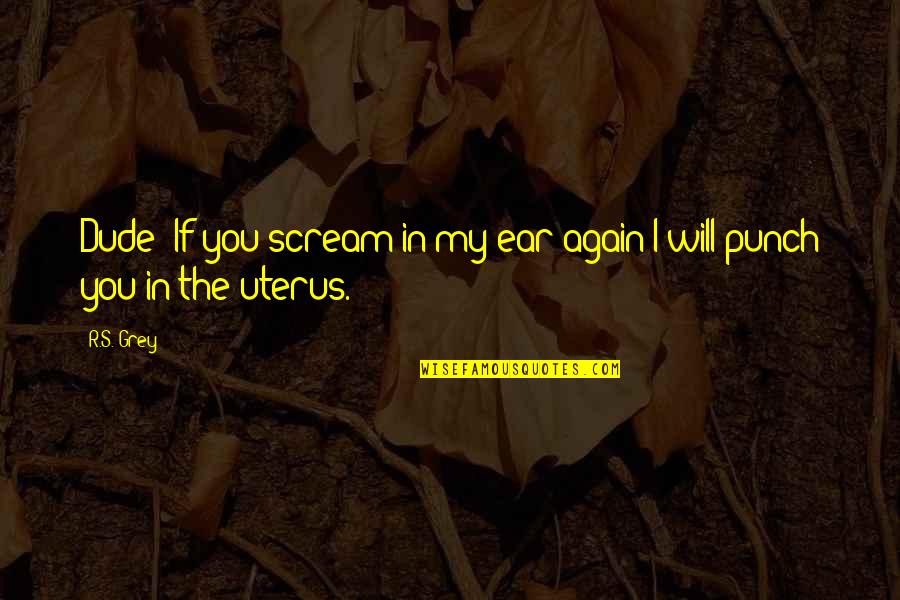 Uterus's Quotes By R.S. Grey: Dude! If you scream in my ear again