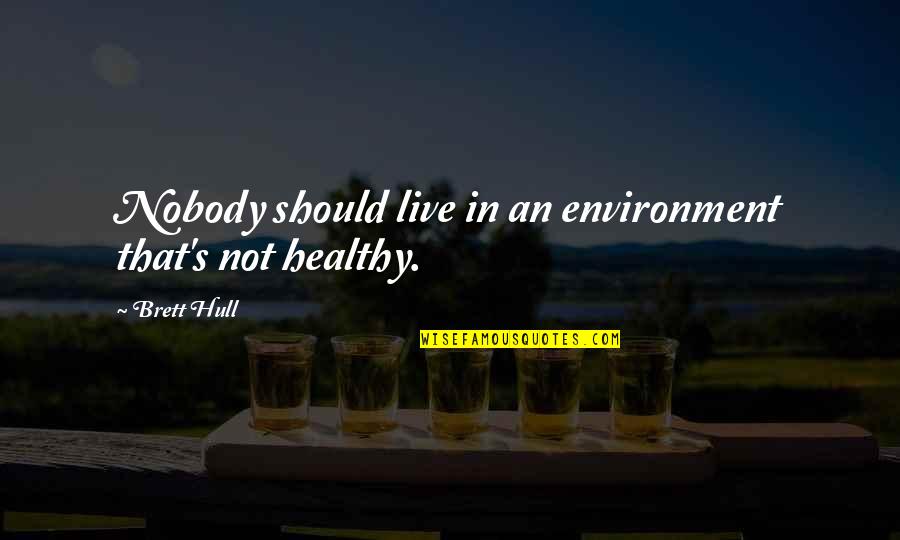 Utgaard English 115 Quotes By Brett Hull: Nobody should live in an environment that's not