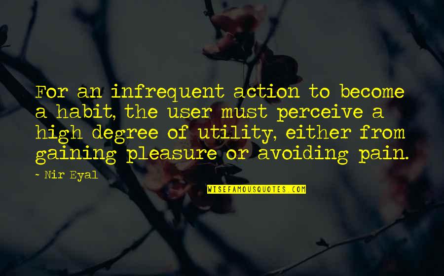 Utility Quotes By Nir Eyal: For an infrequent action to become a habit,