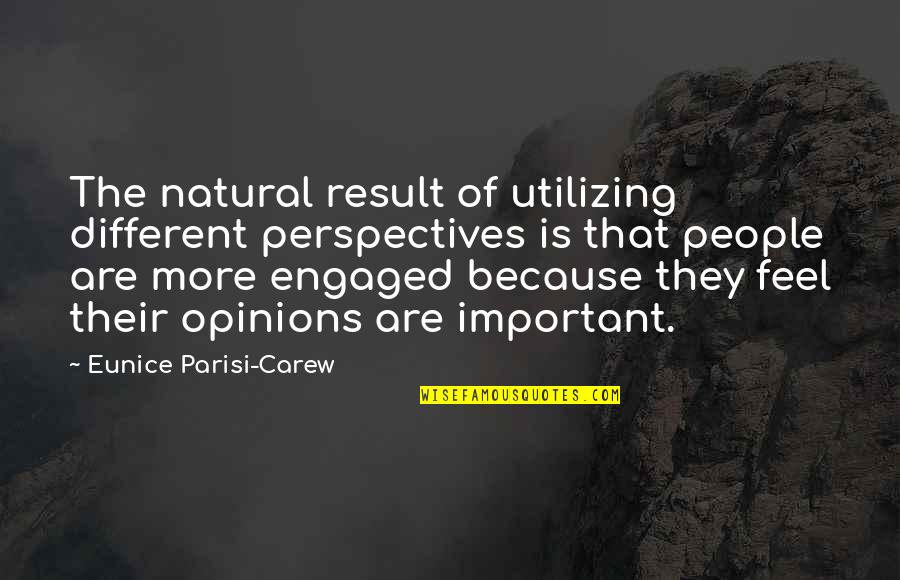 Utilizing Quotes By Eunice Parisi-Carew: The natural result of utilizing different perspectives is