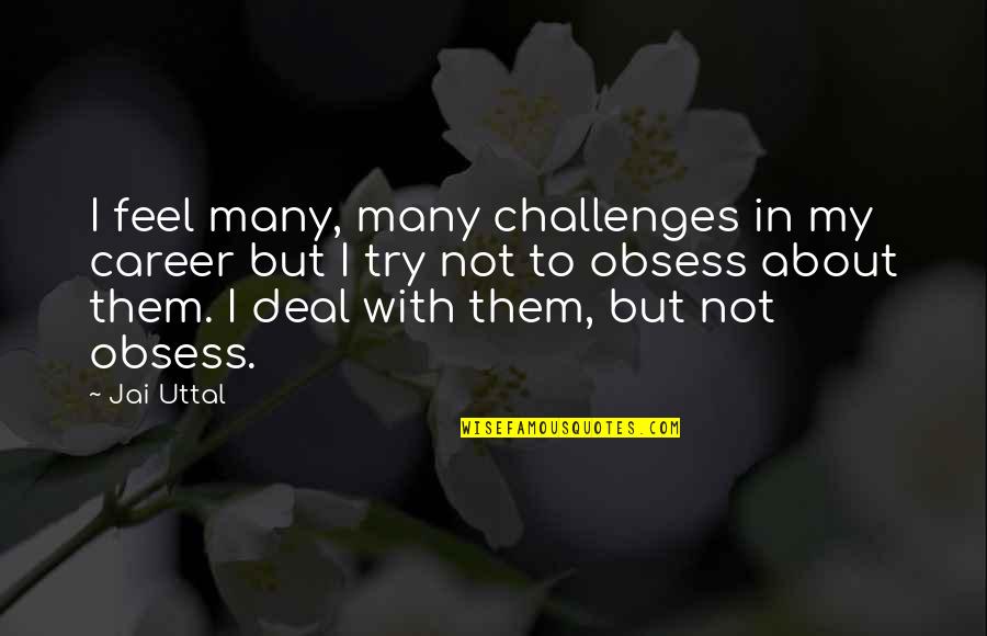 Uttal Quotes By Jai Uttal: I feel many, many challenges in my career Uttal Quotes By Jai Uttal: I feel many, many challenges in my career