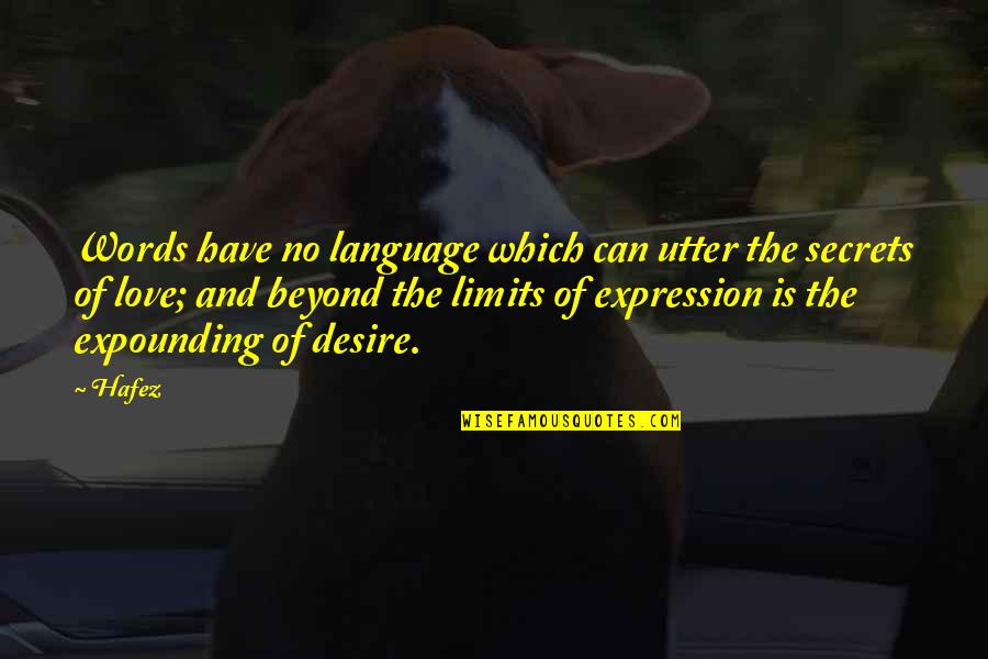 Utter'd Quotes By Hafez: Words have no language which can utter the