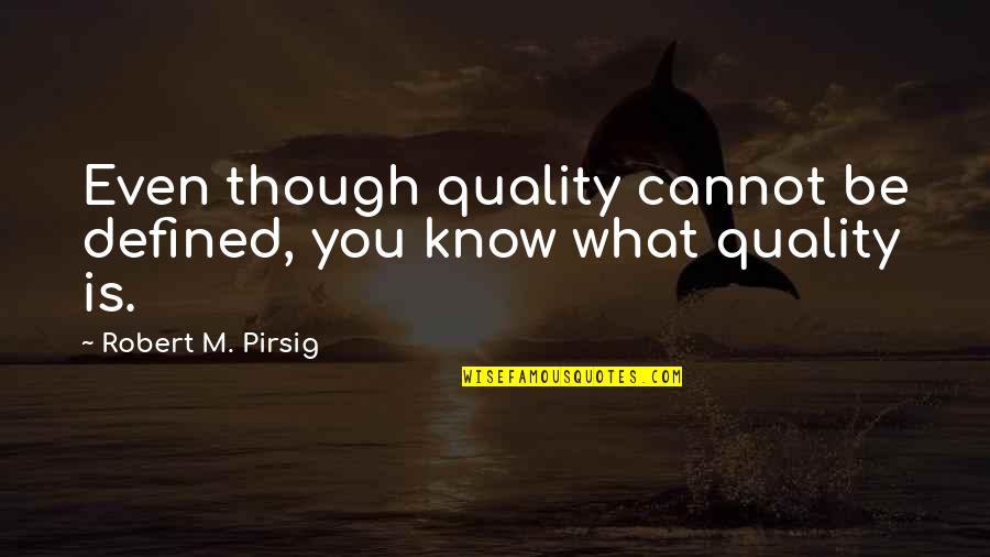 Utvecklingsteori Quotes By Robert M. Pirsig: Even though quality cannot be defined, you know Utvecklingsteori Quotes By Robert M. Pirsig: Even though quality cannot be defined, you know