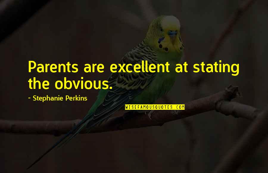 Uveitis Quotes By Stephanie Perkins: Parents are excellent at stating the obvious.