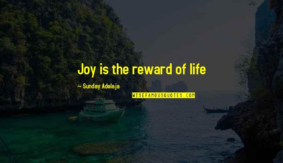 Uzerinde Firuze Quotes By Sunday Adelaja: Joy is the reward of life